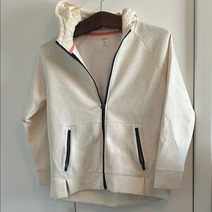 DSG Speckled Cream Hoodie with Black Zippers